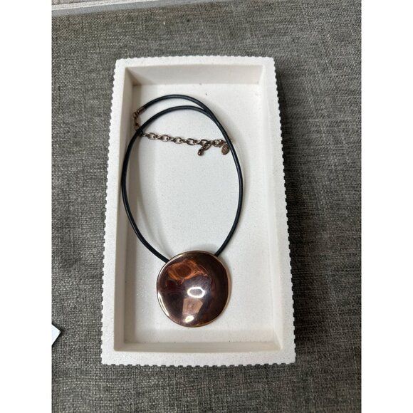 Joan Rivers Black Leather Cord & Metal Pendant Adjustable Necklace - Picture 4 of 5